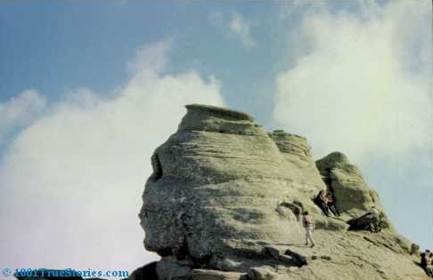 The mysterious Sphinx in Bucegi Mountains, Romania. Carved by water and wind, it´s amazing how much it resembles a human profile